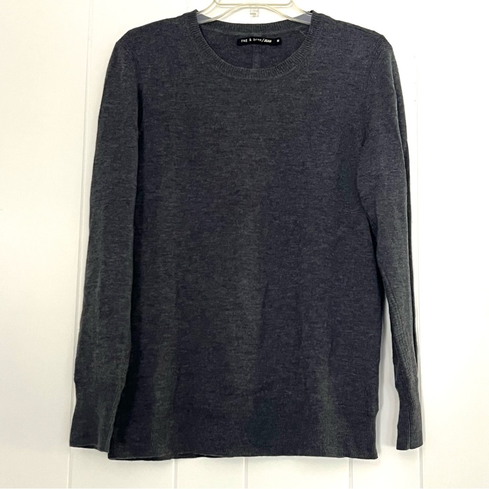 Rag & Bone Charcoal Grey Wool Crew Neck Sweater - Size M